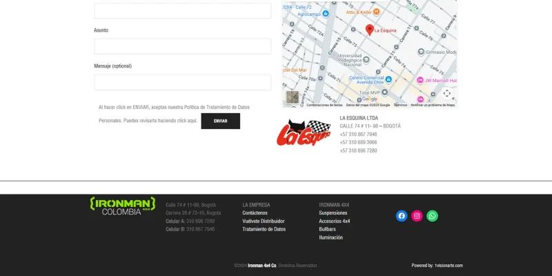 Diseño responsive de sitio web para empresa de autopartes en Colombia