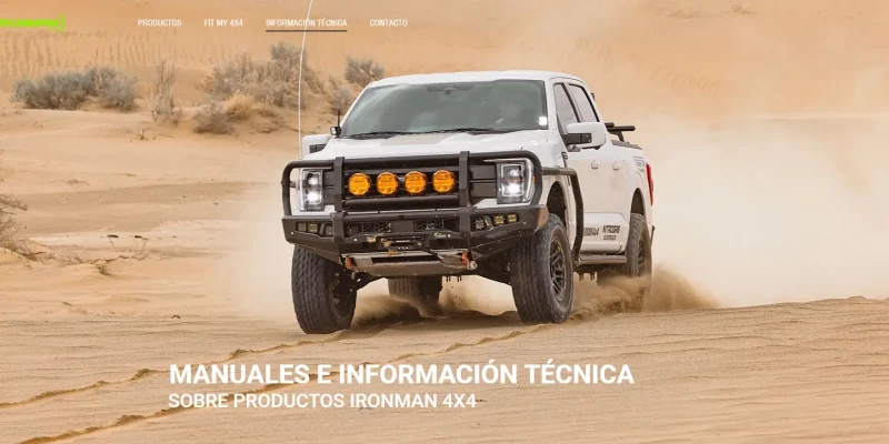 Diseño visual para sitio web de catálogo y venta de accesorios para vehículos