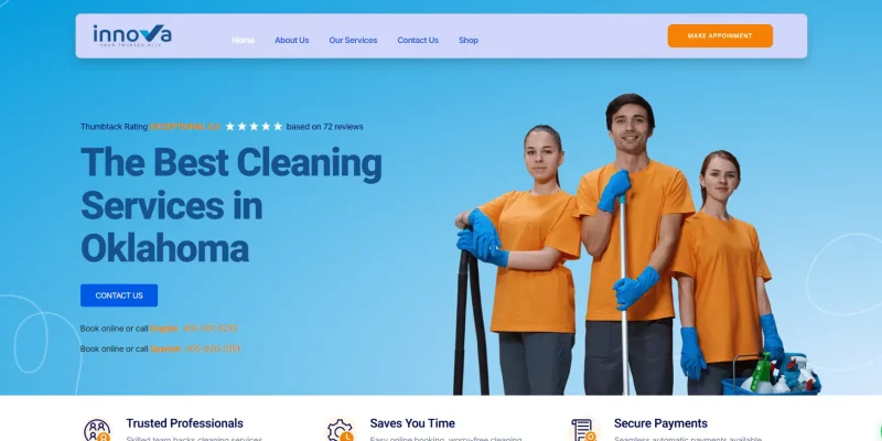 Diseño web corporativo para empresa de mantenimiento y limpieza Innovaservices Group