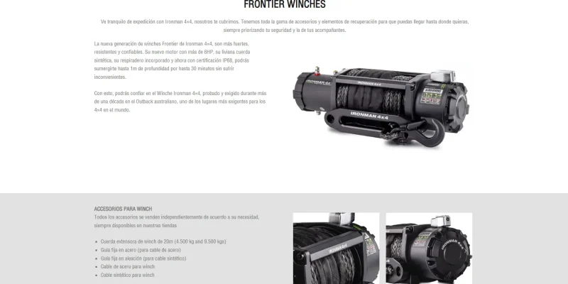 Diseño y programación de portal web para marca de accesorios off-road