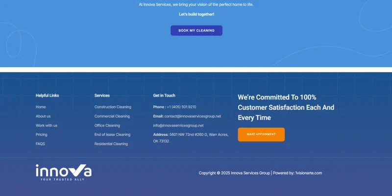 Interfaz visual del sitio web desarrollada con enfoque en diseño web corporativo limpio