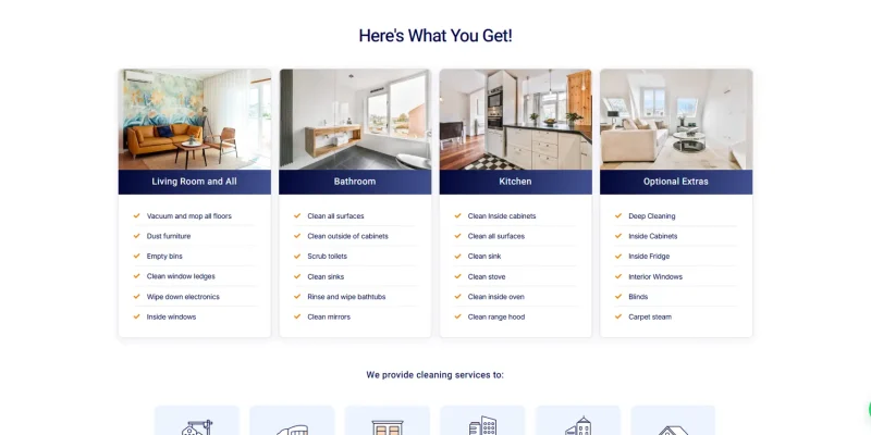 Página interna del sitio con diseño web corporativo que resalta los servicios empresariales