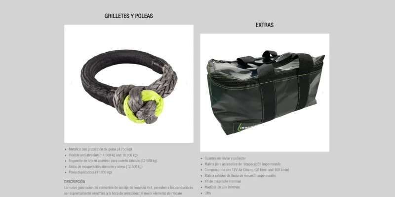 Página web desarrollada para empresa del sector automotriz con catálogo de productos