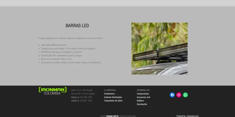 Página web profesional desarrollada para distribuidor de repuestos automotrices