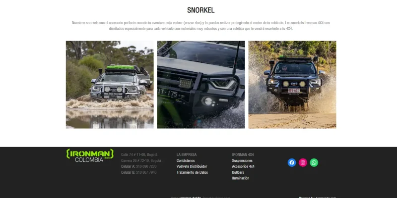 Web corporativa para empresa de repuestos con navegación intuitiva ironman colombia