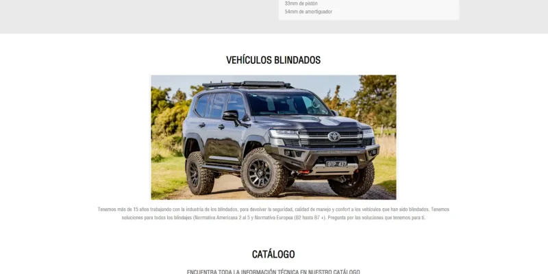 Web corporativa para empresa de repuestos con navegación intuitiva